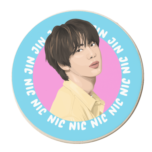 Jin From BTS - personalised beer coaster by Pink and Pip