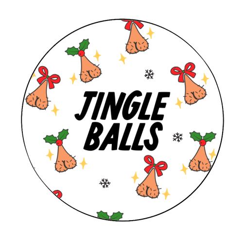 Jingle Balls - Circle Sticker by The Marmalade Cat