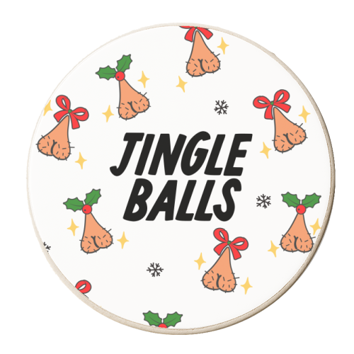 Jingle Balls - personalised beer coaster by The Marmalade Cat