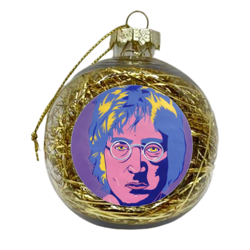 John Lennon - xmas bauble by Athena Hill