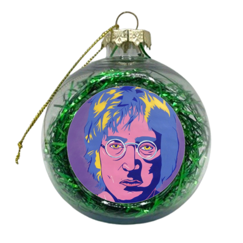 John Lennon - xmas bauble by Athena Hill
