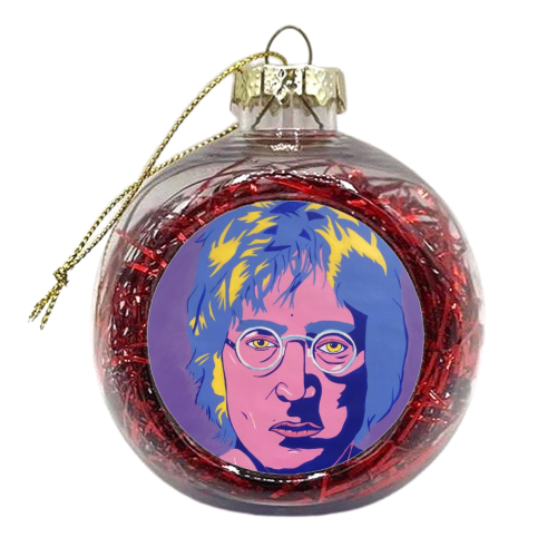 John Lennon - xmas bauble by Athena Hill