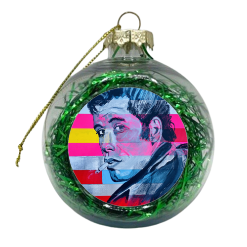 John Travolta - xmas bauble by Kirstie Taylor