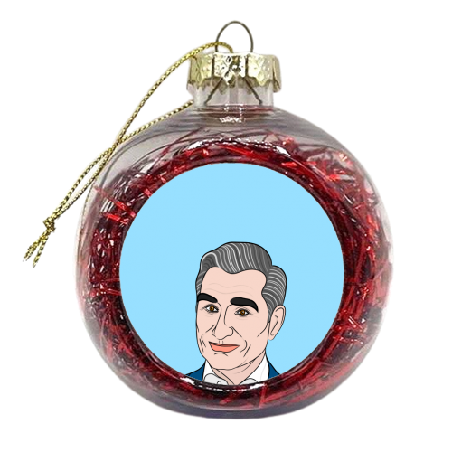 Johnny Rose (Schitt's Creek) Portrait (blue version) - xmas bauble by Adam Regester