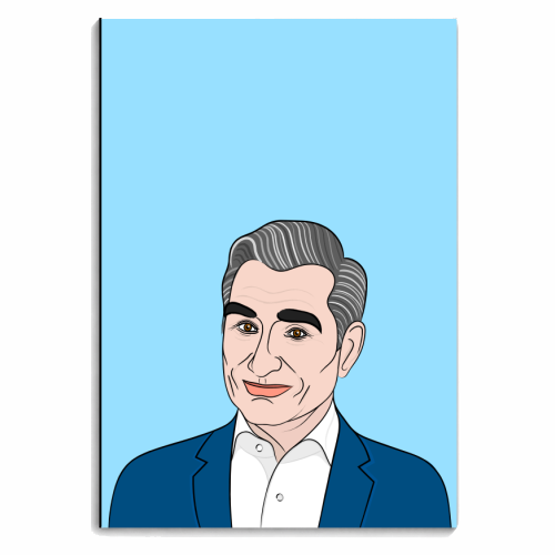 Johnny Rose (Schitt's Creek) Portrait (blue version) - personalised A4, A5, A6 notebook by Adam Regester