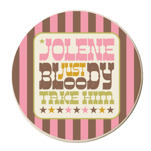 Jolene - personalised beer coaster by Claire Atwood