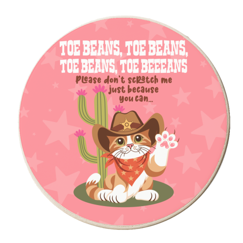 Jolene - Toe Beans Cat Version - personalised beer coaster by Claire Atwood