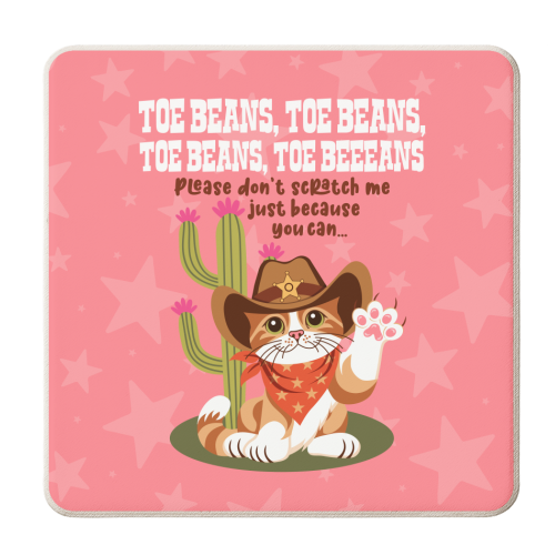Jolene - Toe Beans Cat Version - personalised beer coaster by Claire Atwood
