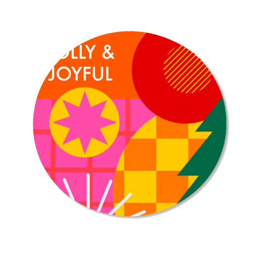 Jolly and Joyful Geometric Christmas Design - Magnet by AbiGoLucky