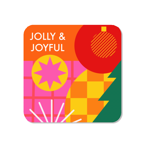 Jolly and Joyful Geometric Christmas Design - Magnet by AbiGoLucky