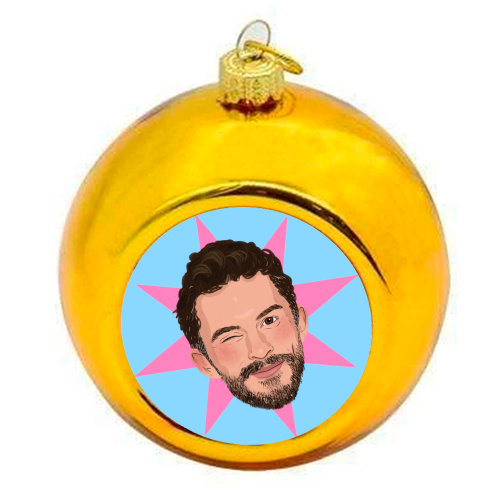 Jonathan Bailey - colourful christmas bauble by The Queer Store