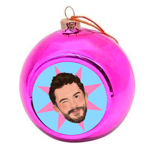 Jonathan Bailey - colourful christmas bauble by The Queer Store