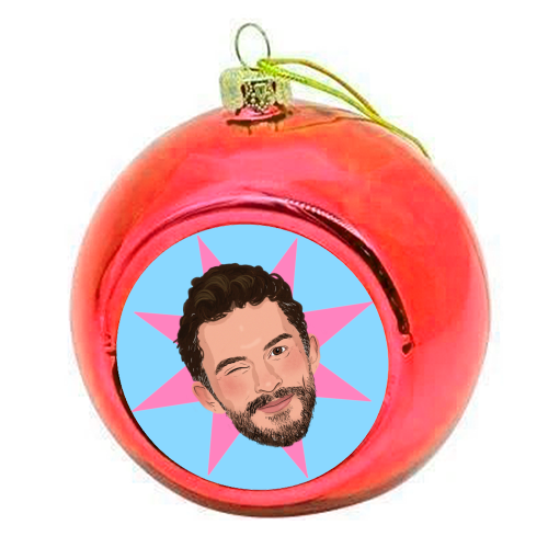 Jonathan Bailey - colourful christmas bauble by The Queer Store