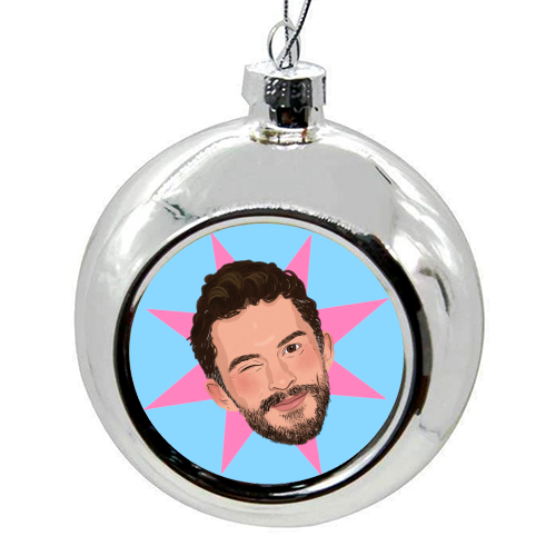 Jonathan Bailey - colourful christmas bauble by The Queer Store