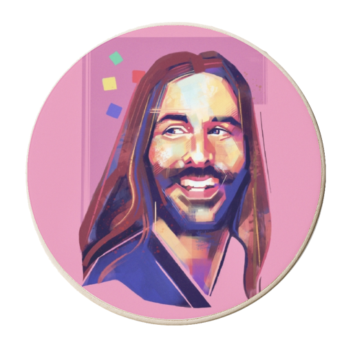 Jonathan Van Ness - personalised beer coaster by Rebecca Sampson