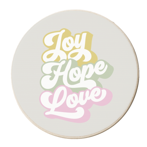 Joy, Hope and Love 1. Season's Greetings - personalised beer coaster by Dominique Vari