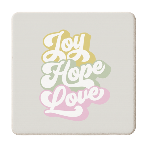 Joy, Hope and Love 1. Season's Greetings - personalised beer coaster by Dominique Vari