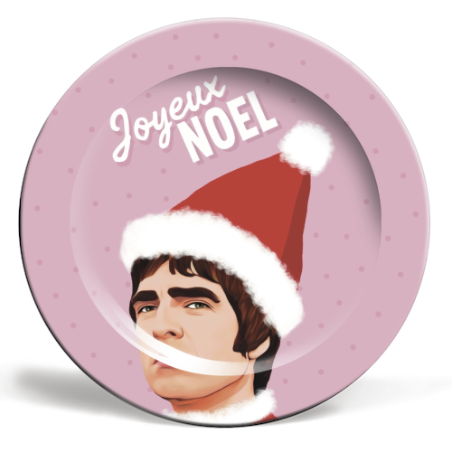 Joyeux Noel Christmas Oasis - ceramic dinner plate by Giddy Kipper