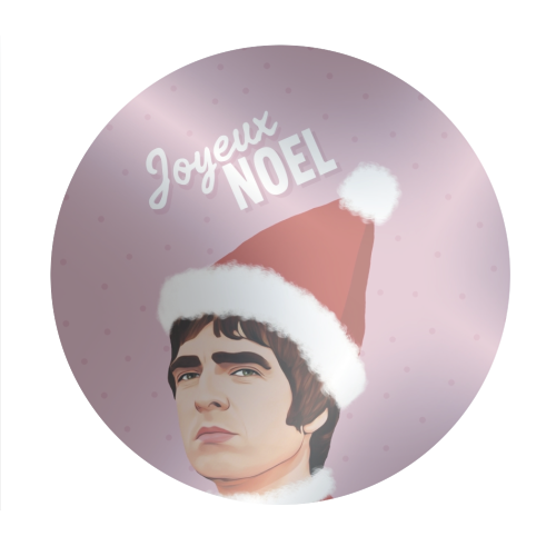 Joyeux Noel Christmas Oasis - Circle Sticker by Giddy Kipper