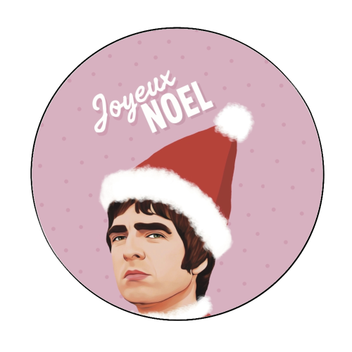 Joyeux Noel Christmas Oasis - Circle Sticker by Giddy Kipper