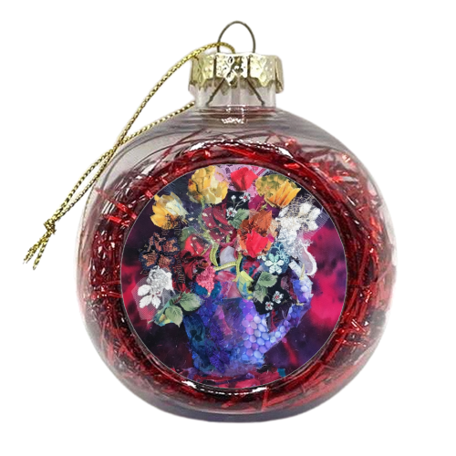 Jug of Spring Flowers - xmas bauble by Barbara Shaw
