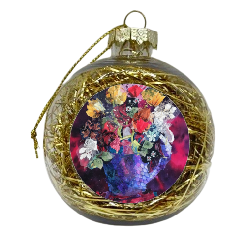 Jug of Spring Flowers - xmas bauble by Barbara Shaw