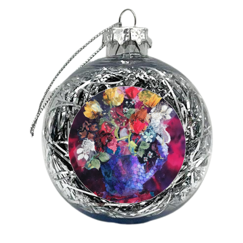 Jug of Spring Flowers - xmas bauble by Barbara Shaw