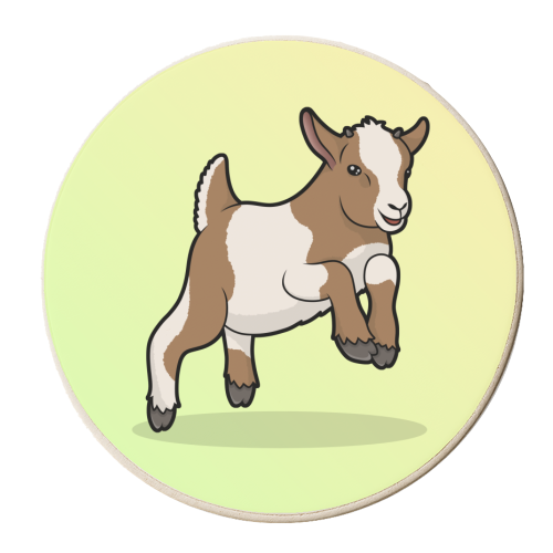 Jumping Baby Goat - personalised beer coaster by Amy Farmer