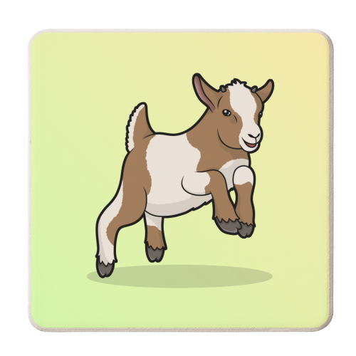 Jumping Baby Goat - personalised beer coaster by Amy Farmer