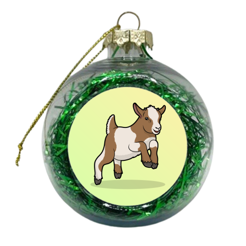 Jumping Baby Goat - xmas bauble by Amy Farmer