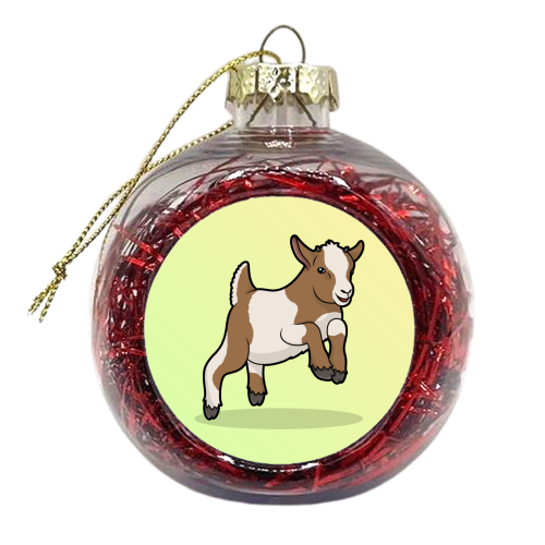 Jumping Baby Goat - xmas bauble by Amy Farmer
