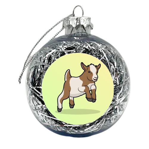 Jumping Baby Goat - xmas bauble by Amy Farmer