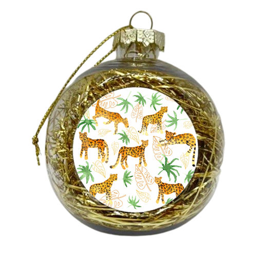 Jungle Leopards - xmas bauble by Michelle Walker