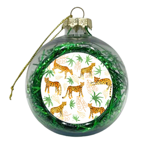 Jungle Leopards - xmas bauble by Michelle Walker