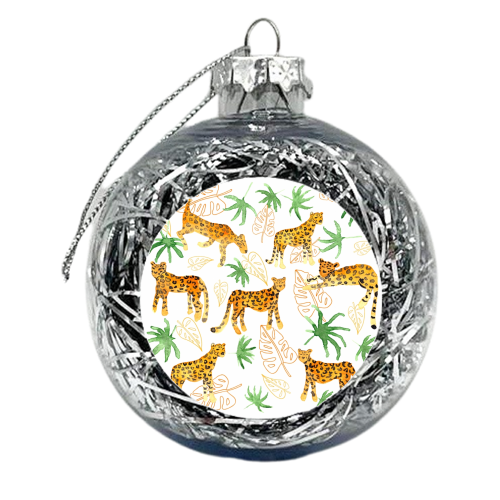 Jungle Leopards - xmas bauble by Michelle Walker