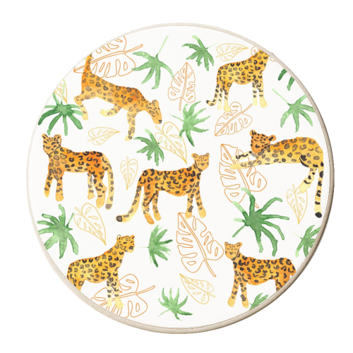 Jungle Leopards - personalised beer coaster by Michelle Walker