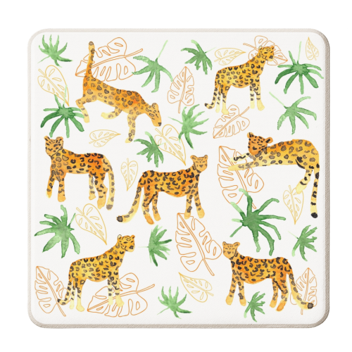 Jungle Leopards - personalised beer coaster by Michelle Walker