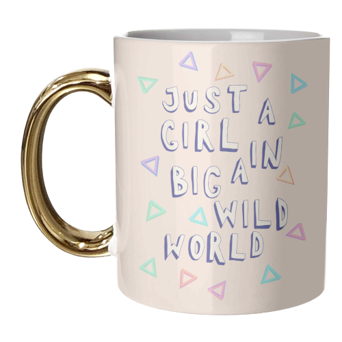 Just a girl in a big wild world - unique mug by minniemorris art
