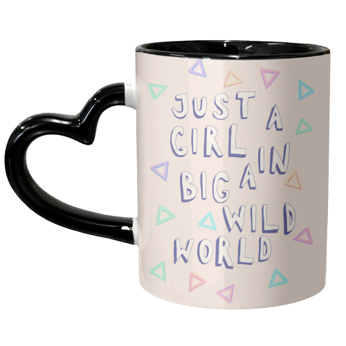 Just a girl in a big wild world - unique mug by minniemorris art
