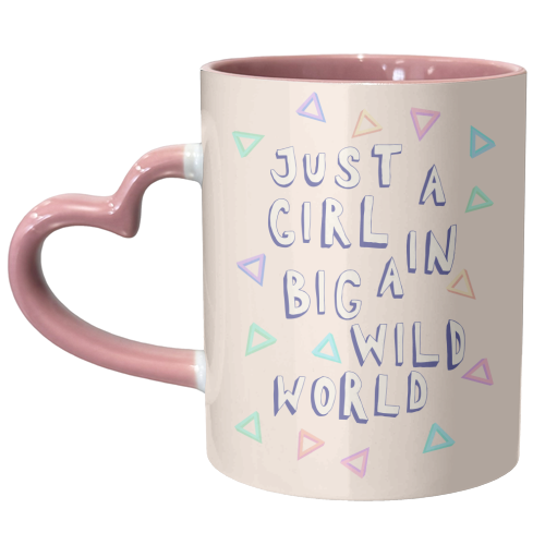Just a girl in a big wild world - unique mug by minniemorris art