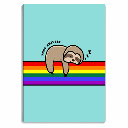 Just Chillin Sloth / Cute Sloth Snoozing On A Rainbow - personalised A4, A5, A6 notebook by InspiredImages