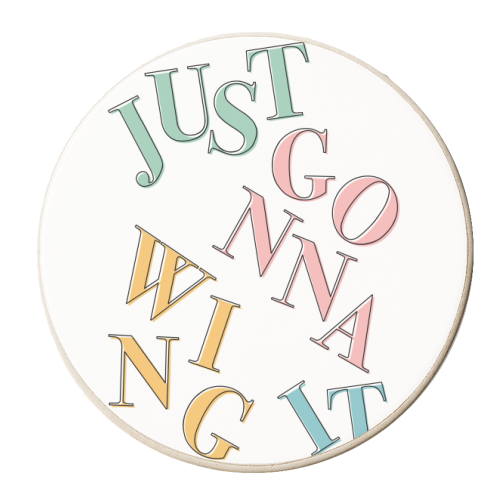 Just Gonna Wing It - personalised beer coaster by Hollie Mills