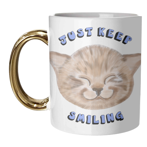 Just keep smiling kitten - unique mug by PixieDrew