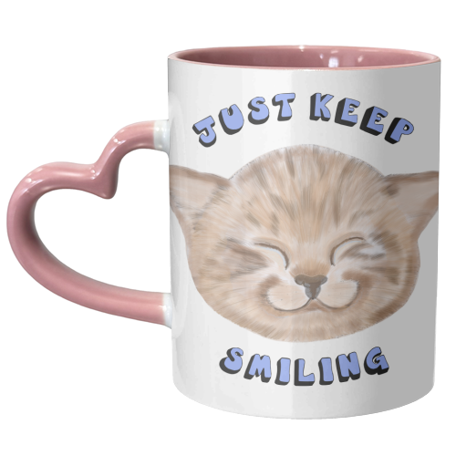 Just keep smiling kitten - unique mug by PixieDrew