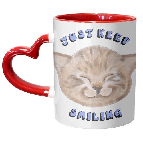 Just keep smiling kitten - unique mug by PixieDrew