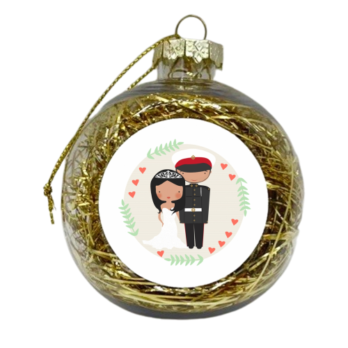 just married! - xmas bauble by Faye Gollaglee