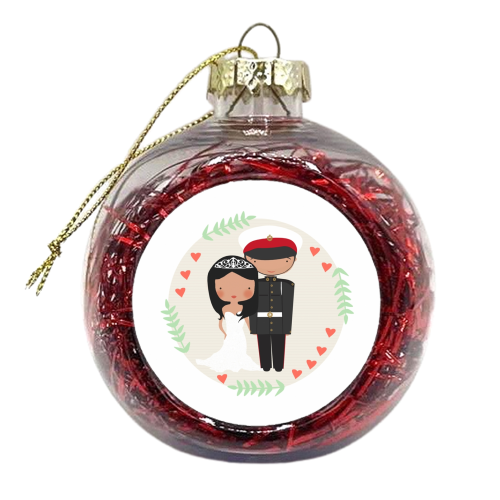 just married! - xmas bauble by Faye Gollaglee