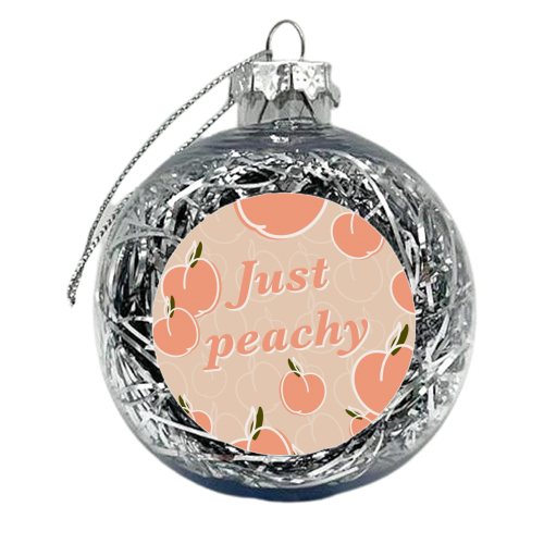 Just peachy print - xmas bauble by The Girl Next Draw