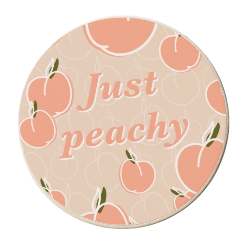 Just peachy print - personalised beer coaster by The Girl Next Draw