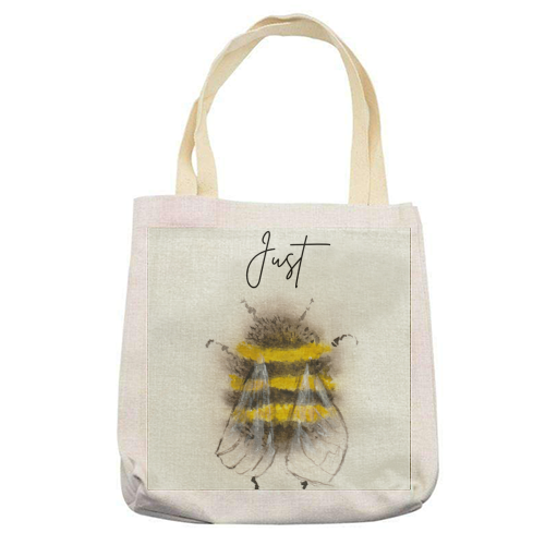Just - printed canvas tote bag by Linbylane